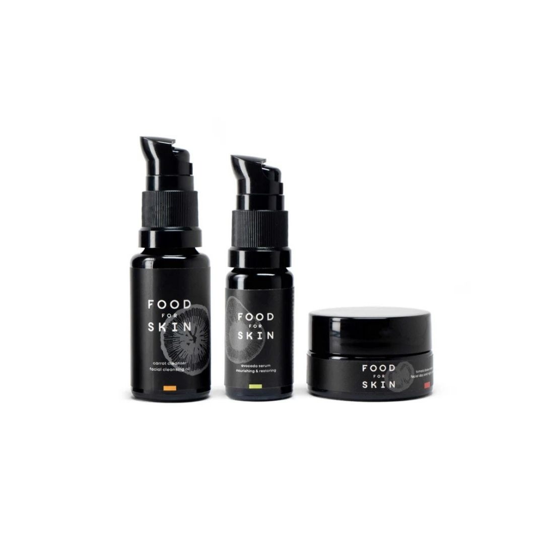 Food for Skin Avocado probeerset met avocado serum, tomato base cream en carrot cleanser