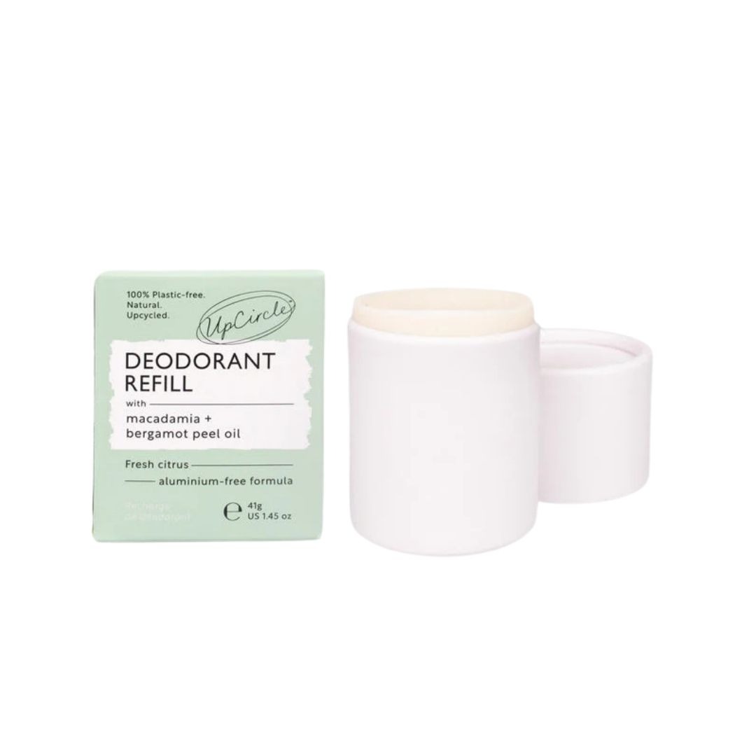 UpCircle Deodorant Refill plasticvrije navulling zonder baking soda, natuurlijke deodorant voor gevoelige huid in kartonnen verpakking