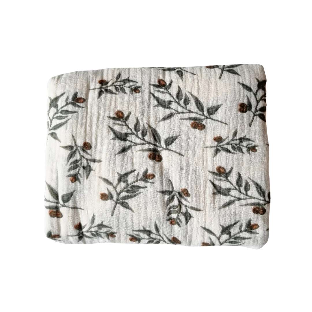 Rammelaartje Hydrofiele Inbakerdoek XL Bloemen in 100% katoen, groot formaat 130 x 110 cm, zachte bloemenprint voor baby's vanaf de geboorte