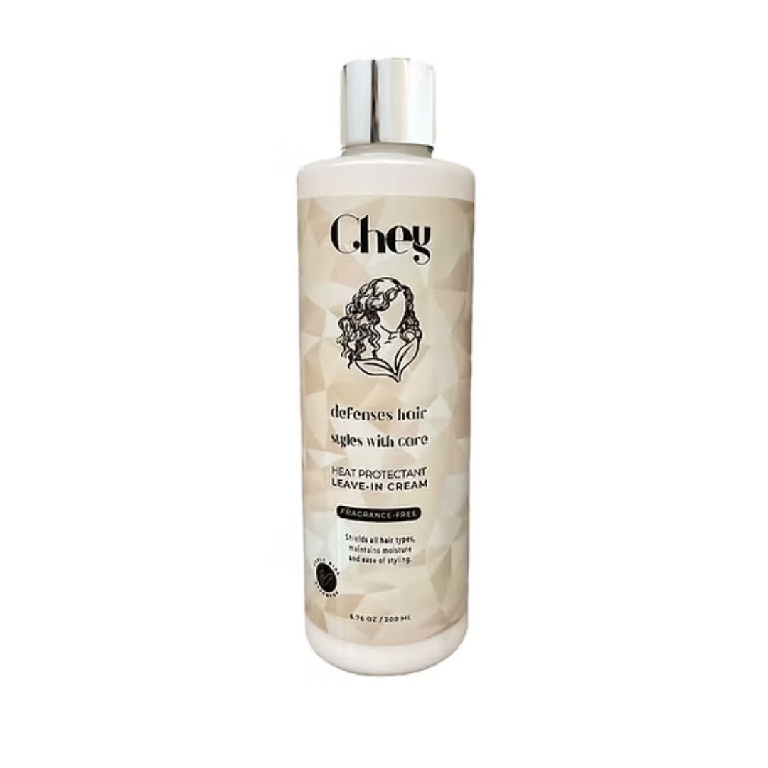 Chey Heat Protectant Leave-In Cream Parfumvrij 200 ml, natuurlijke hittebescherming haar tot 230°C zonder siliconen, curly girl approved en vegan