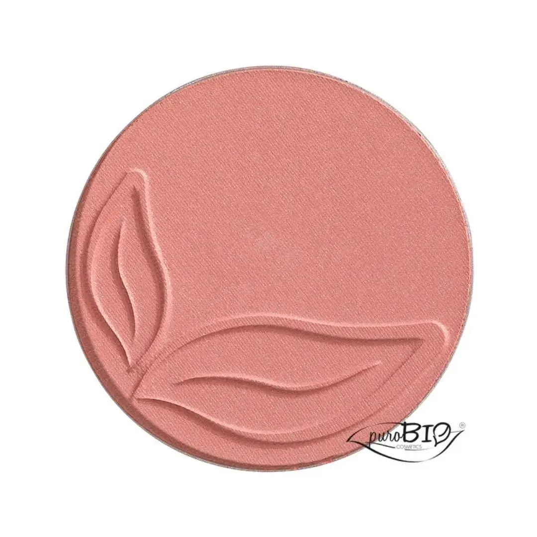 PuroBIO Blush Pink Shimmer 01 Refill Roze Rouge met glans vegan en biologische make-up