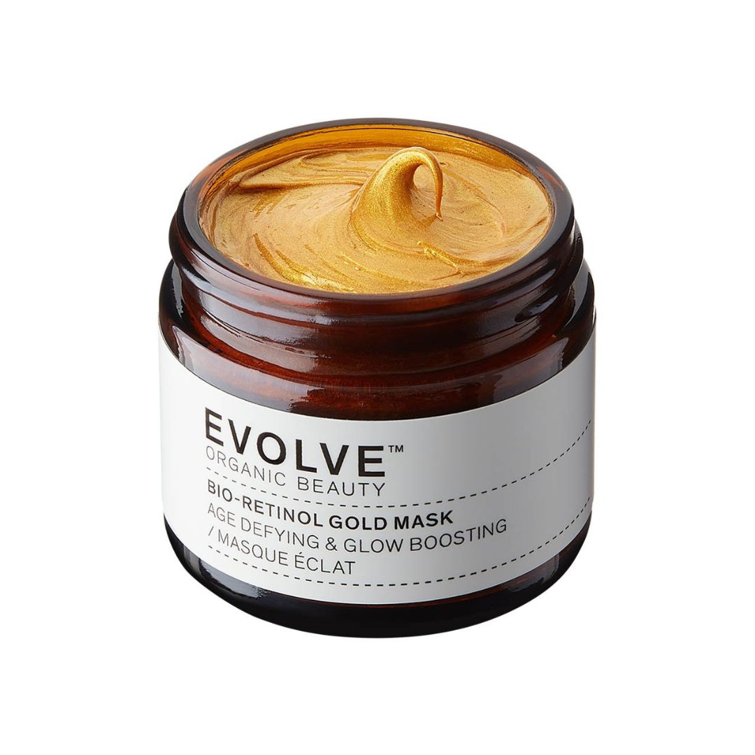 Evolve-Bio-Retinol-gezichtsmasker-goud Vegan Gezichtsmasker Goud
