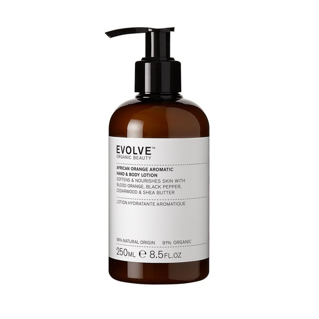 Evolve African Orange Aromatic vegan bodylotion met sheaboter en aloë vera, hydraterende body lotion met bloedsinaasappel